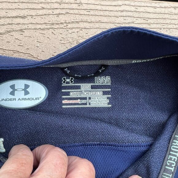 Under Armour Navy Midshipmen Jacket Men’s Large Full Zip Spell Out Flaws Read - Picture 6 of 10